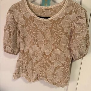 Solitaire Cream Floral Lace Blouse